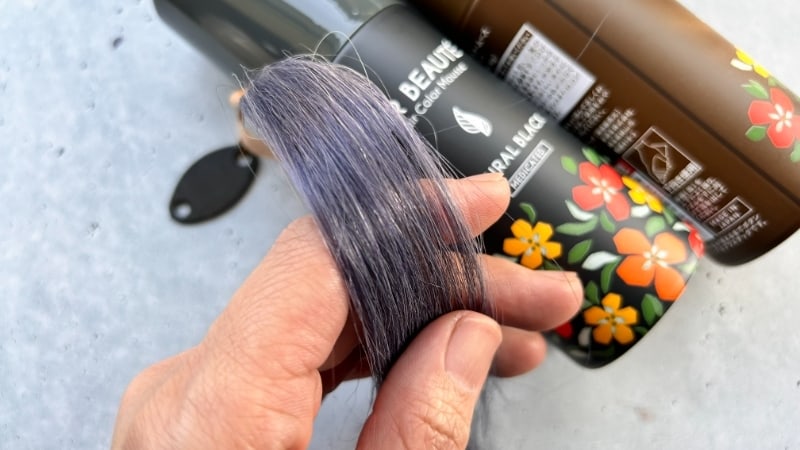 エールボーテヘアカラームースで染毛した毛束検証