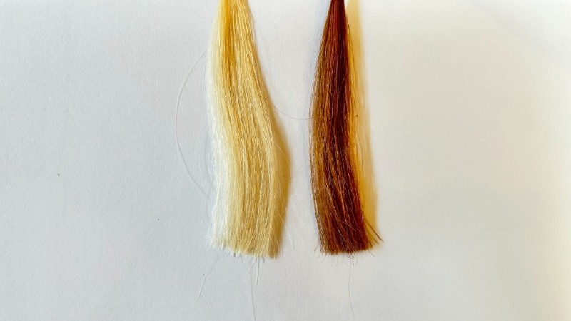 ホーユー シエロ ヘアカラーEX クリームの毛束検証画像