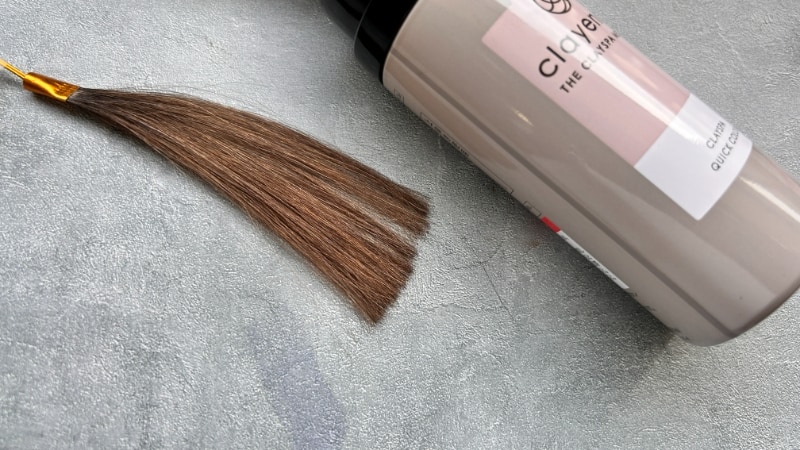 クレイエンス クレイスパクイックカラーの染毛力検証後の毛束