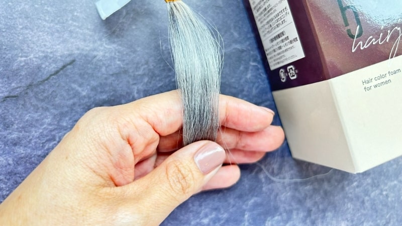 ヘアージュ白髪染めヘアカラーフォームの染毛力検証