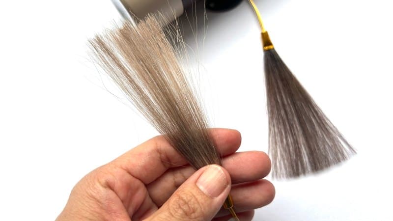 ヘアージュ白髪染めヘアカラーフォームの染毛力検証画像