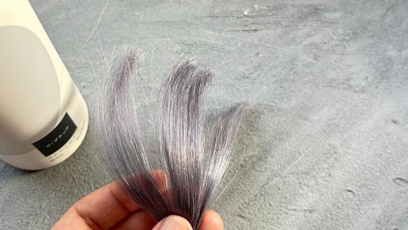 花王ブローネリライズ白髪用髪色サーバーの染毛力検証画像