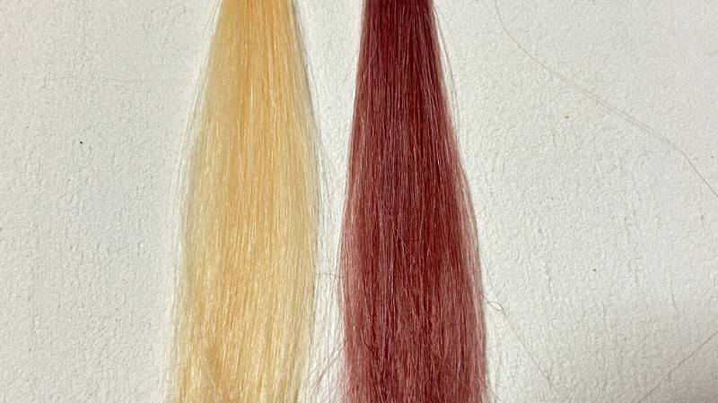 フレッシュライト ミルキーヘアカラー シャンパンピンクの染毛効果検証