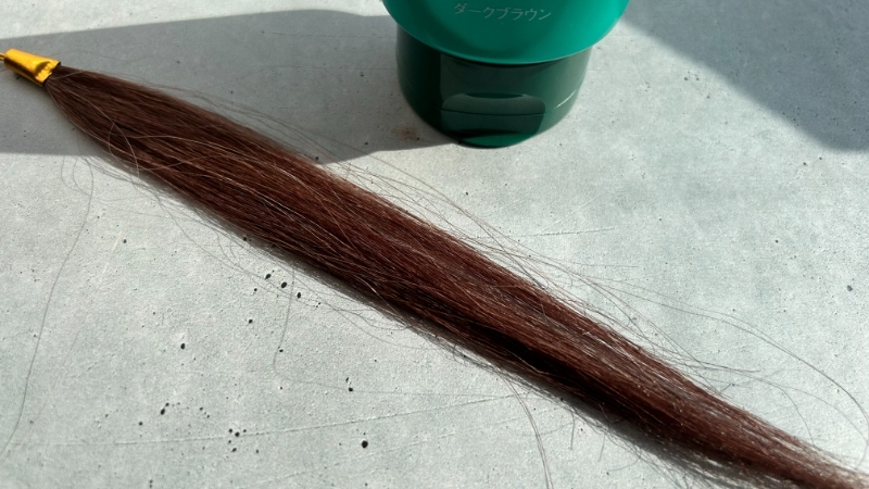 ルプルプヘアカラートリートメント ダークブラウンの染毛効果検証