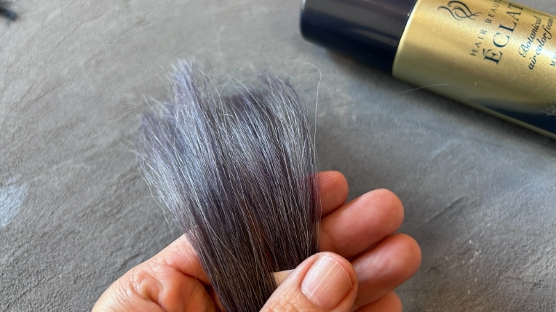 ヘアボーテエクラボタニカルエアカラーフォームexの染毛効果を検証した毛束